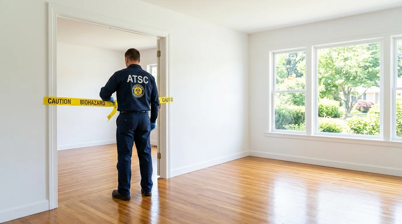 Certified biohazard cleanup crew performing Decomposition Cleanup in Mokena